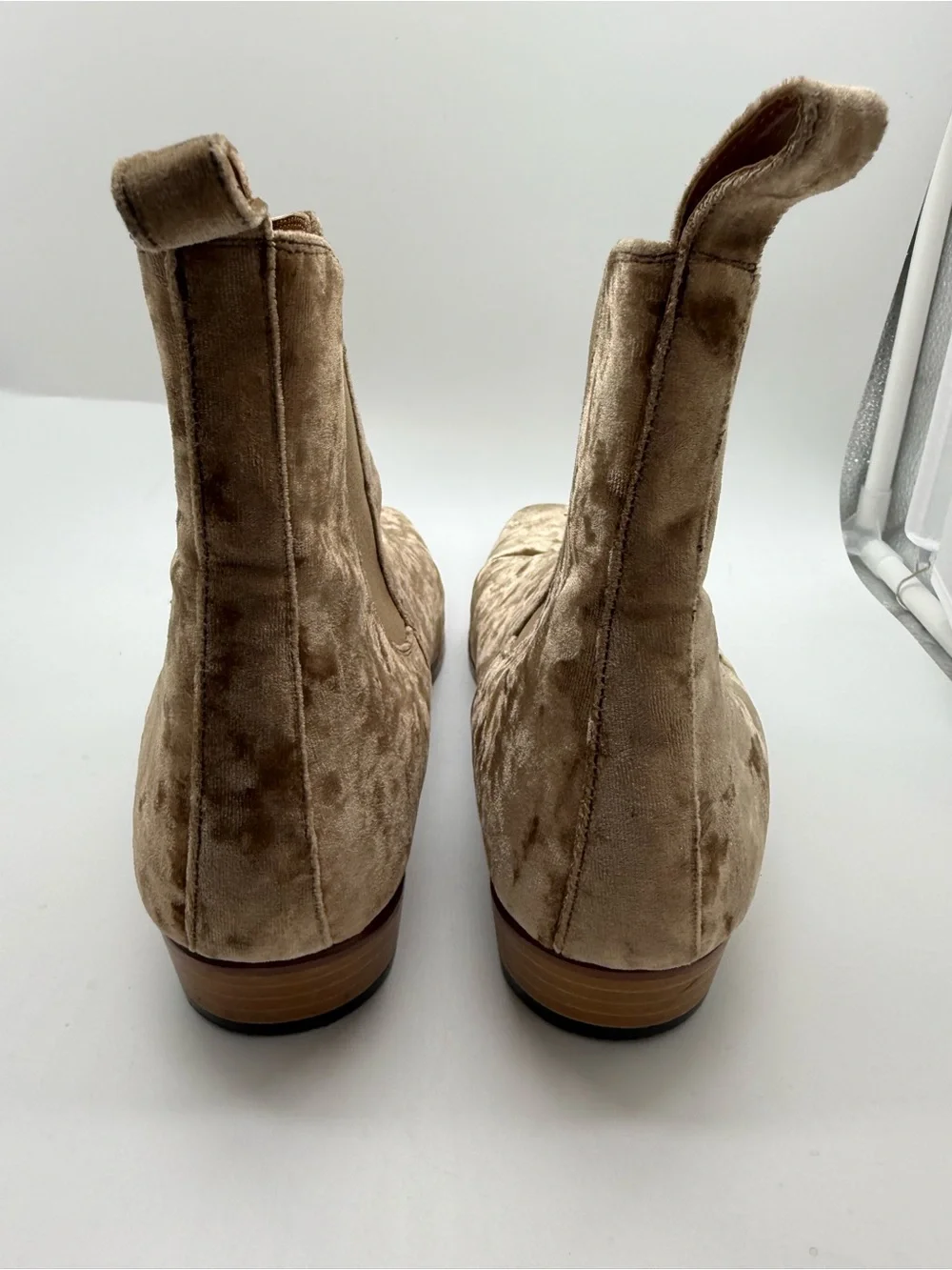 ORO Reggio Velvet Chelsea Boots Men’s 9 Tan Made Spain Quiet Luxury